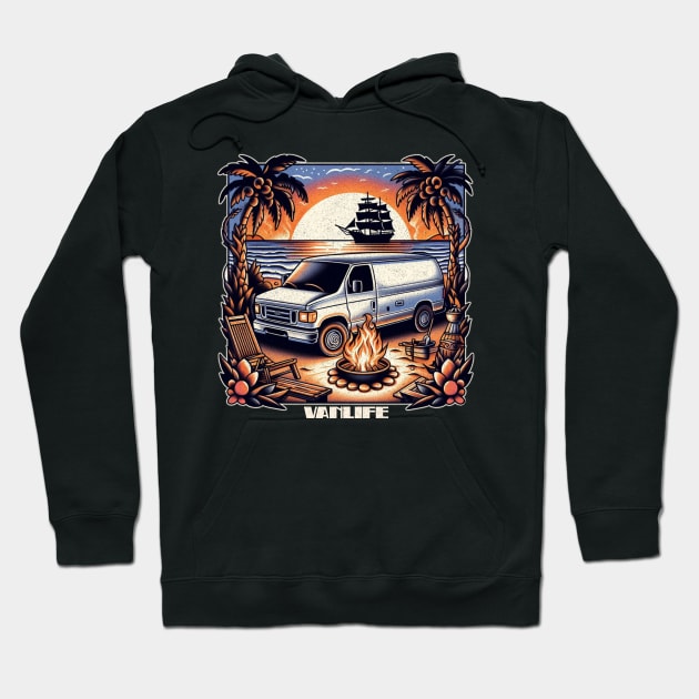 Beach econoline camper conversion Hoodie by Tofuvanman